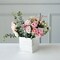 SILVER 2 Square 5" Metallic Ceramic Cube Planter Boxes Flower PLANT POTS